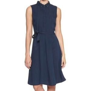 Banana Republic Factory Womens Dress Size 0 Denim Sleeveless Button Career Wear